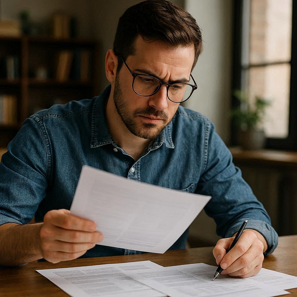 Detektyw analizuje wydruki